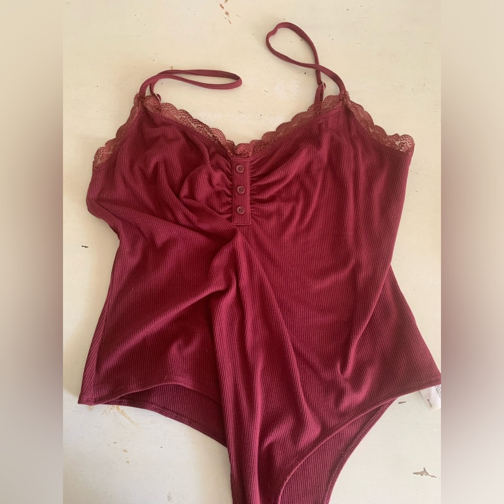 NWOT forever 21 wine burgundy bodysuit